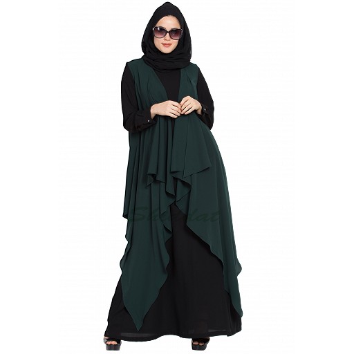 Shrug abaya- black-green